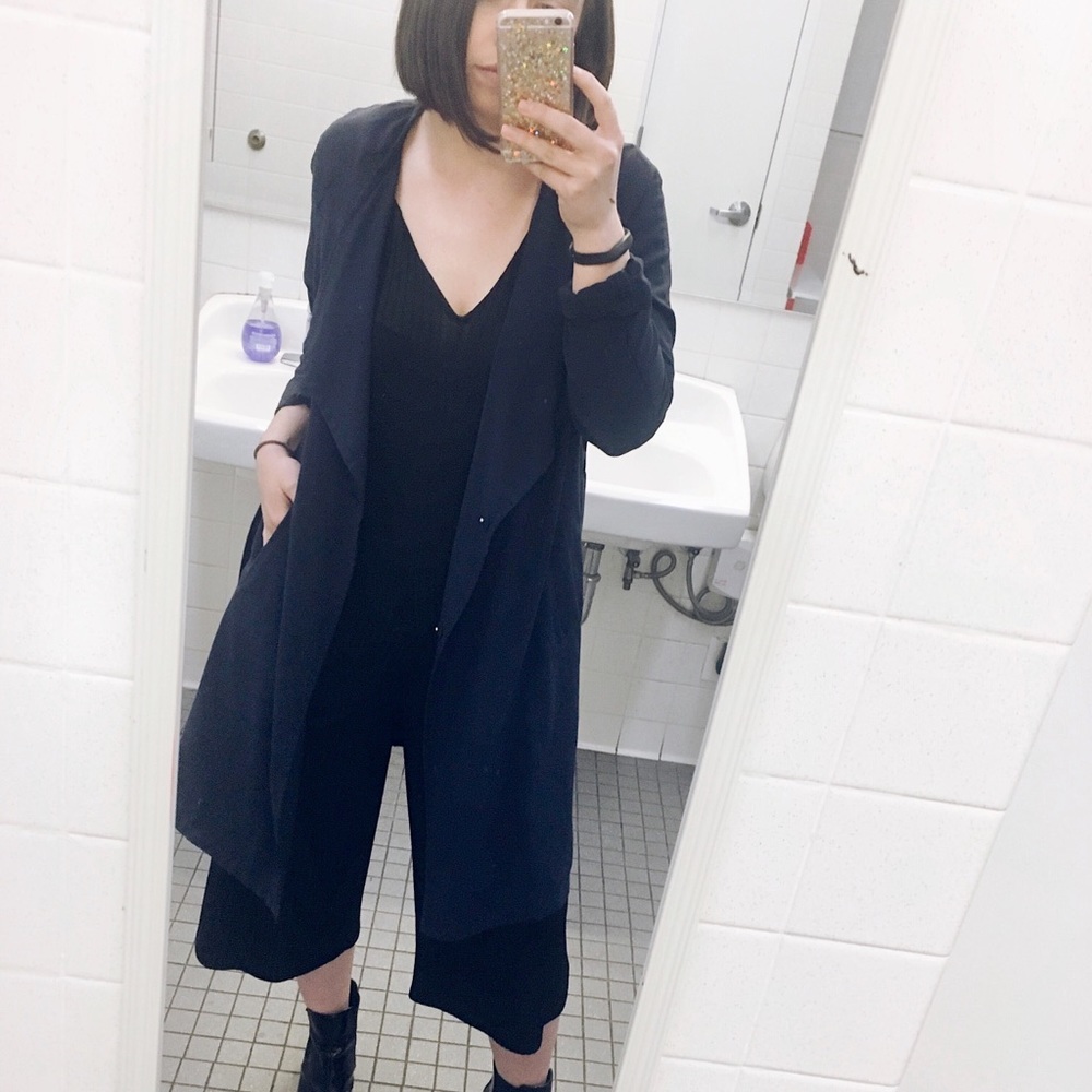 H&M Navy Blue Trench Coat